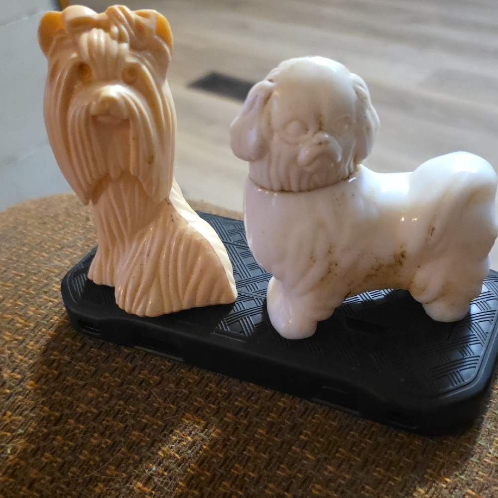 Avon Decorative Dog Figurines - Cream and White